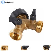 Répartiteur Distributeur En Y 2 Voies Pour Tuyau D'alimentation 3/4", Raccord Double Robinet De Jardin Raccord Tuyaux D Arriv E D Eau Avec Robinet D Ar