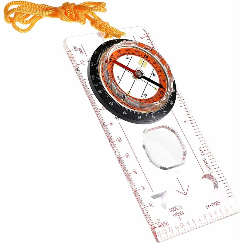 Multifunktionaler 7-in-1-Kompass für den Außenbereich* Orange