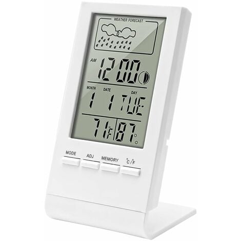 Innenthermometer-Hygrometer, Temperaturmonitor und hochpräzises digitales  Hygrometer mit ℃/℉/Alarm/Datum/Wettervorhersagefunktion
