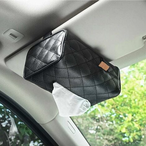 Auto-Tissue-Box, Sonnenblenden-Tissue-Halter, für Sonnenblende, Auto-Rücksitz,  Auto, Schwarz