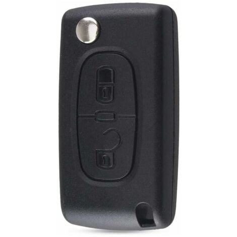 Schlüsselgehäuse kompatibel Peugeot 107 207 307 308 407 2 Tasten CE0536  Klinge ohne Rille Batterie in