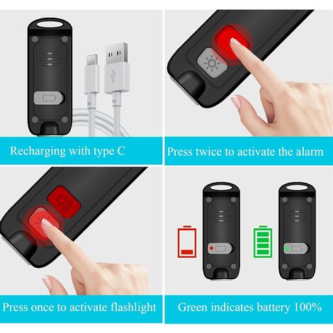 Kimfly Personal Alarm – 130 dB wiederaufladbarer Schlüsselanhänger
