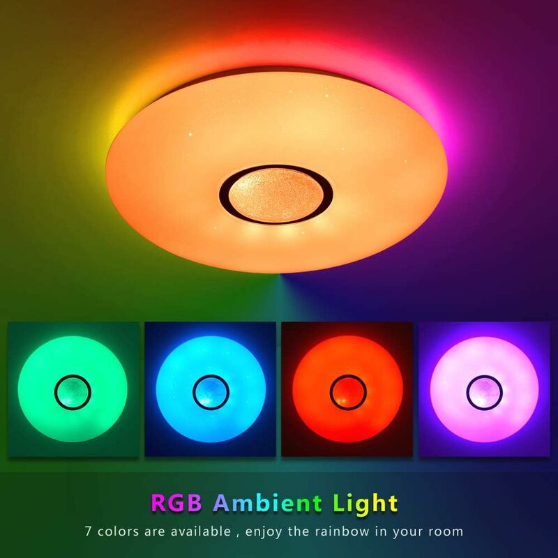 Plafonnier LED Rainbow RGB noir Ø 47,5cm