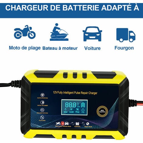 URAQT Chargeur de Batterie Intelligent 8A 12V/24V, Mainteneur de