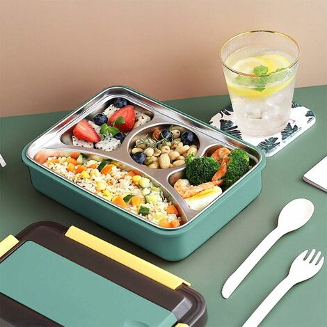 Lunch Box Bento Bambou Beige avec couverts - Gadgets de Cuisine