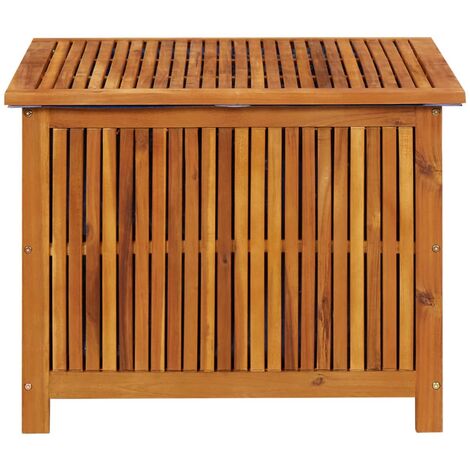 Coffre boîte rangement bois malle 85x44x48cm Bois Acacia Coffre de rangment  intérieur