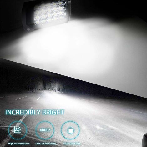 Projecteur Super lumineux à 26 LED 12V, 6 pouces, éclairage de travail à  encastrer, phares de