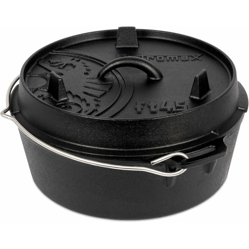 Petromax Olla Sin pies hierro fundido dutch oven ft 4.5 con superficie del fondo