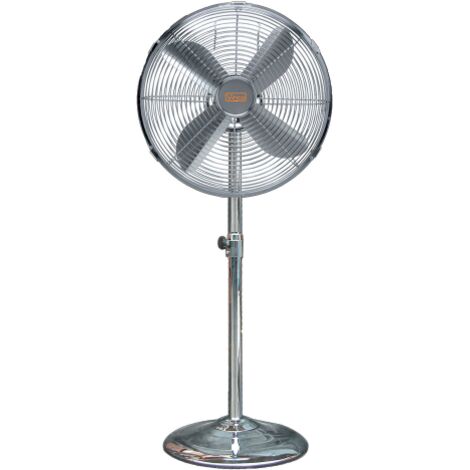Ventilatore a Piantana in Metallo Cromato VINCO 4 Pale diametro 50 cm 90 W Altezza Max 150 cm