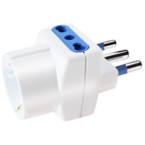 EcoPrice Adattatore Triplo 1 Schuko +2 10/16A Spina 16A (1/5)