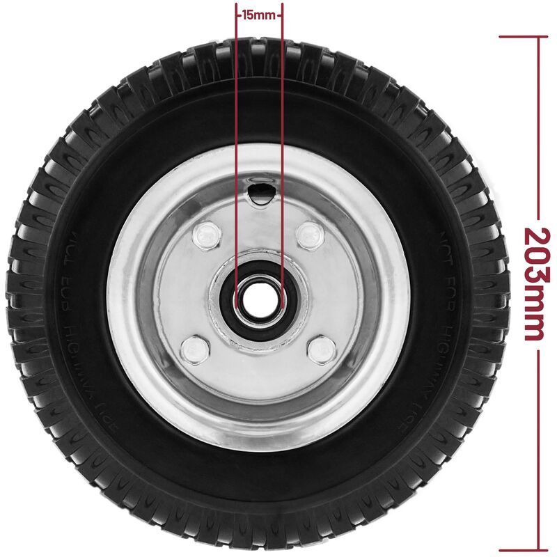 PrixPrime - Rueda maciza para carretilla de 10x3” y 100Kg