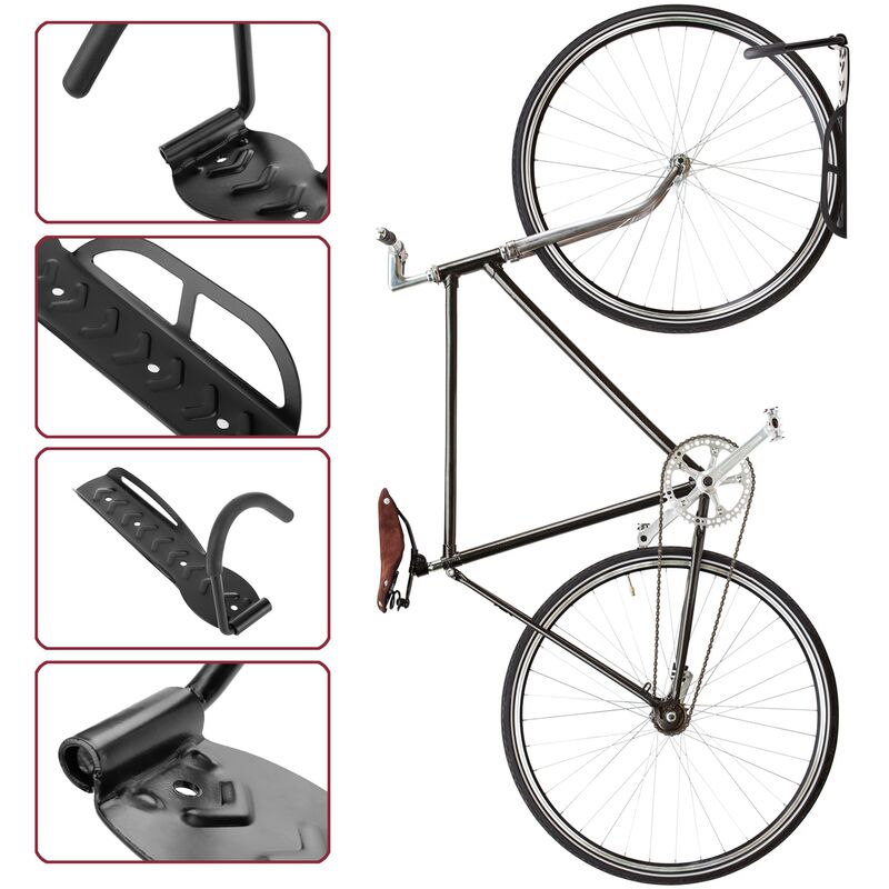 Monzana Aparcabicicletas Soporte Estacionamiento Bicicletas Suelo o Pared  Aparcamiento 2/3/4/5/6 Bicis con Neumáticos de 60-65 mm Fácil de Montar  para