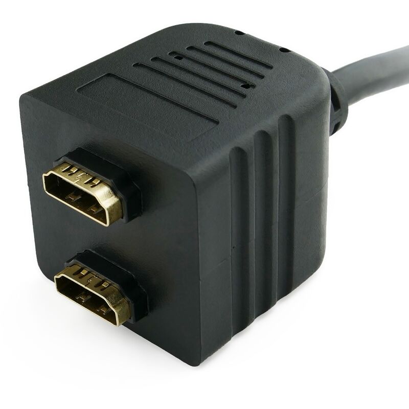 PcCom Essential Cable Duplicador 1x HDMI Macho a 2x HDMI Hembra 25cm Negro