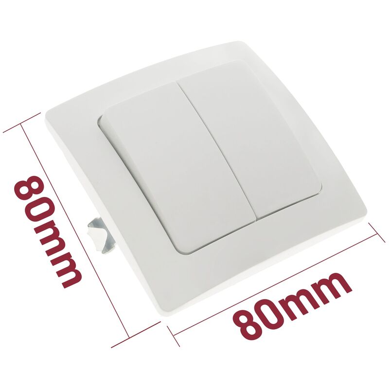 BeMatik - Interruptor de cruzamiento empotrable con marco 80x80mm serie  Lille de color blanco