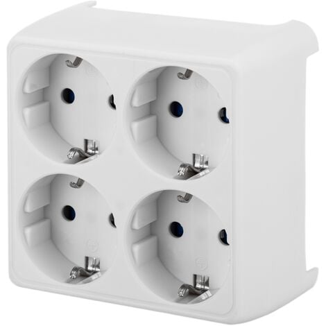 Adaptador de 3 enchufes Schuko 250V con interruptor luminoso en color  blanco - Hydrabazaar