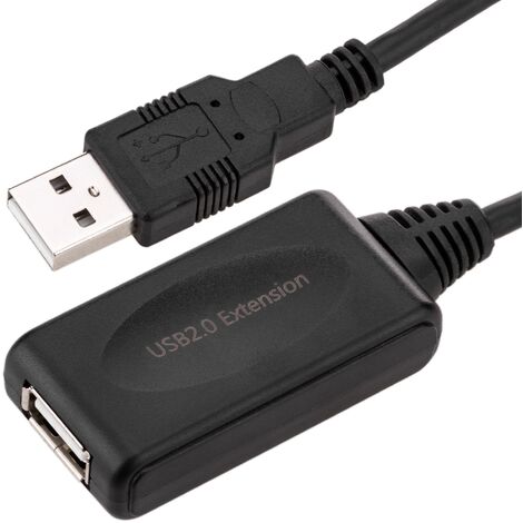 Cable Extensión USB 2.0 Macho a Hembra 5 Metros Negro