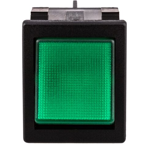 Interruptor Balancín Heschen DPST - 16A 250VAC, Luz Verde, Pack De 2 Unidades