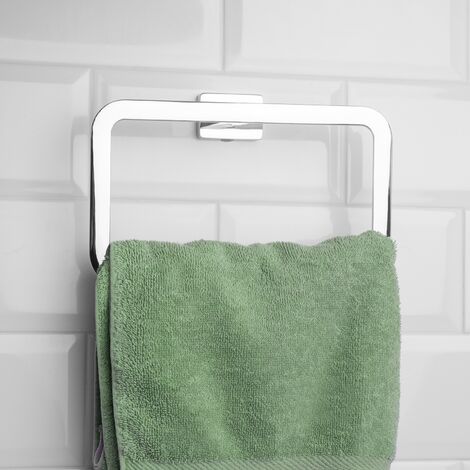 Juego de 5 toalleros autoadhesivos para baño, accesorios adhesivos de baño  que incluyen anillo para toallas, soporte para papel higiénico, barra de