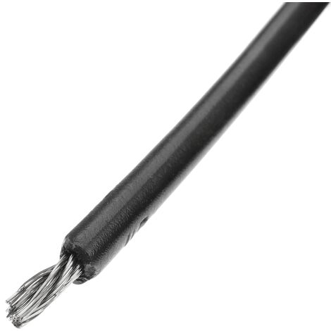 Câble en acier inoxydable 7x7 de 6 mm. Bobine de 10 m. PVC noir - Cablematic
