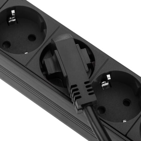 CableMarkt - Regleta de 8 enchufes schuko con carcasa de plástico e interruptor  compatible con armario rack