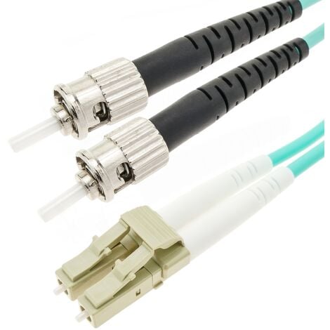 CableMarkt - Cable de fibra óptica OM4 para router de LC a ST multimodo  dúplex 50µm/125µm