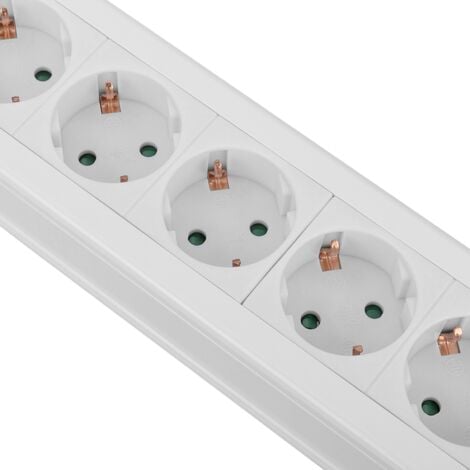 CableMarkt - Regleta de 10 enchufes schuko blanco con cable 1,5m e  interruptor