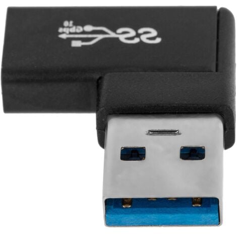 Adaptador acodado 90 grados USB 3.0 tipo C hembra a USB tipo A macho