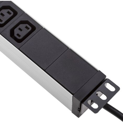 CableMarkt - Regleta de 3 enchufes schuko con interruptor compatible con  armario rack de 19” color rojo