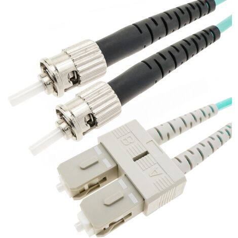 CableMarkt - Cable de fibra óptica OM4 para router de ST a ST multimodo  dúplex 50µm/125µm