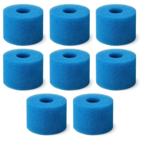 SINEA cartouche filtre spa en mousse type S1 et type VI fabriqué en France, lavable, compatible avec Intex, Bestway - x8 (1/2)