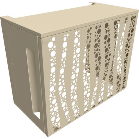 Cache climatiseur ATOLE en Aluminium Thermolaqué - Taille 2 : H. 113 x L. 110 x P. 64 cm - Crème