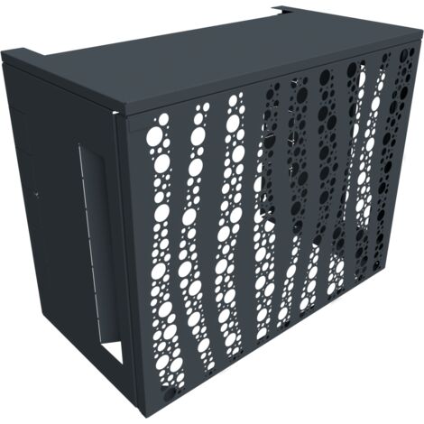 Cache climatiseur ATOLE en Aluminium Thermolaqué - Taille 2 : H. 113 x L. 110 x P. 64 cm - Gris anthracite