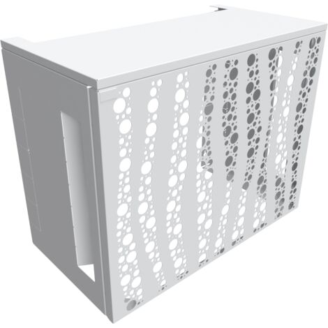 Cache climatiseur ATOLE en Aluminium Thermolaqué - Taille 2 : H. 113 x L. 110 x P. 64 cm - Blanc