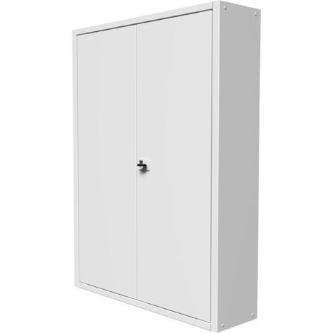 Coffret d'habillage ATOLE en acier blanc avec serrure à clé - Compatible tableaux électriques double - Hauteur 920 mm