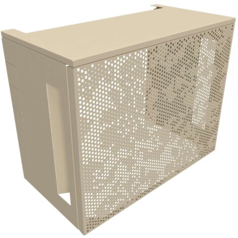 Atole – Cache climatiseur en aluminium thermo-laqué crème RAL1015 – Dimensions H. 113 cm x L. 110 cm x P. 64 cm – Résistant aux intempéries