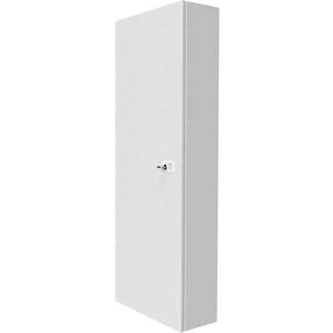 Atole – Coffret électrique nu 13 modules en acier blanc avec serrure à clé – Dimensions H. utile 860 mm – Prédécoupes pour goulotte