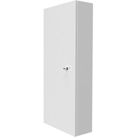 Atole – Coffret électrique nu 13 modules en acier blanc avec serrure à clé – Dimensions utiles H. 730 mm – Prédécoupes pour goulotte