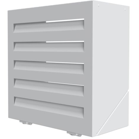 Atole – Cache tuyau arrosage en aluminium thermolaqué – Dimensions H. 600 x L. 600 x P. 280 mm – Ouverture vers le bas – 2 supports à pistolet