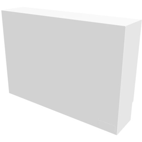 Atole – Cache nourrice plomberie en acier blanc – Dimensions 450 x 650 x 150 mm – Épaisseur tôle 8/10è – Installation rapide avec vis invisibles