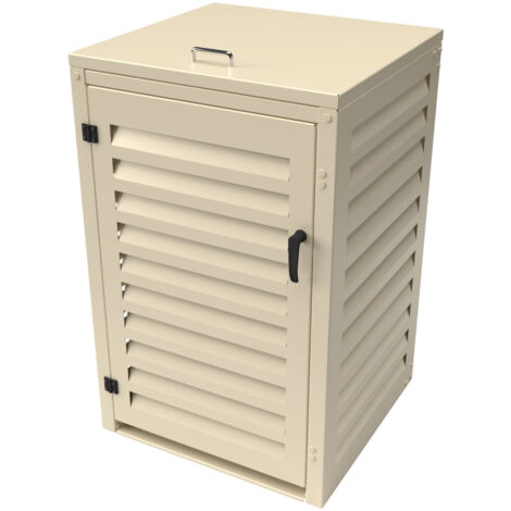 Cache Poubelle Simple en Aluminium thermolaqué 1x360 Litres - Crème