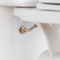 Platine sortie cloison pour WC - Platine encastrable - habillage PER 12 sortie simple - 1 flexible coudé - 1 robinet WC