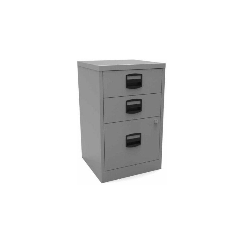 Bisley A4 3 Drawer Filing Silver
