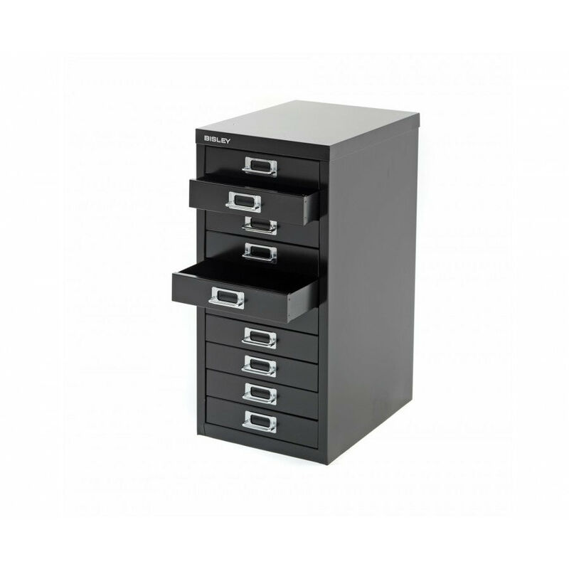 Bisley 10 Drawer Metal Filing Cabinet - Black
