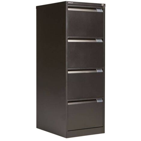 Bisley 4 Drawer Foolscap Filing Cabinet BS4G - Black (1/5)