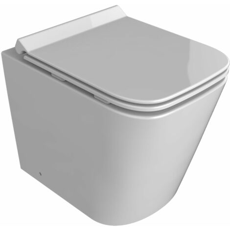 Meleti Easy Clean Back To Wall Toilet Pan & Soft Close Slim Seat (1/2)