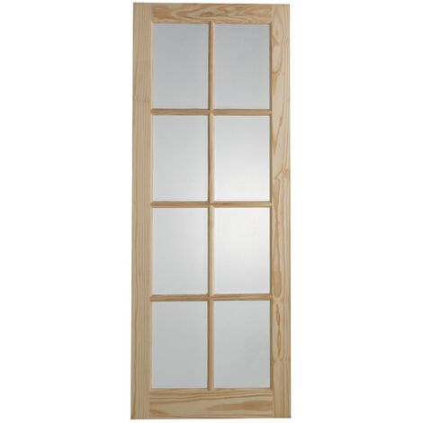Newland 8 Lite Glazed Clear Pine Internal Door - 1981 x 762mm