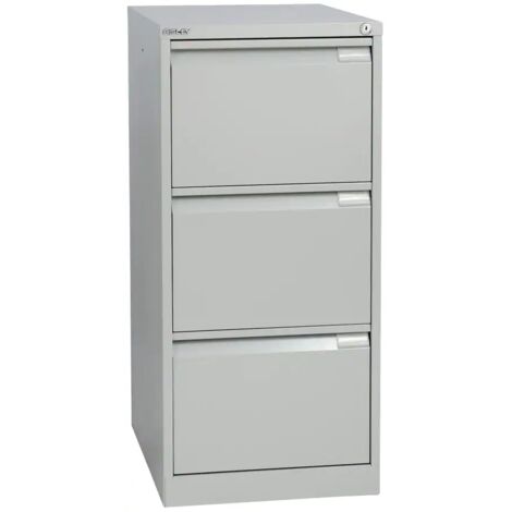 Bisley 3 Drawer Foolscap Filing Cabinet - Goose Grey (1/2)
