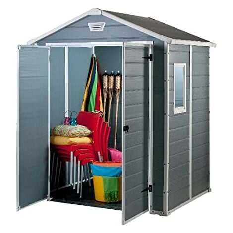 Keter Manor 6 x 5ft Double Door Outdoor Garden Shed