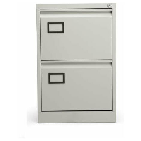 Bisley 2 Drawer Foolscap Filing Cabinet - Goose Grey (1/2)
