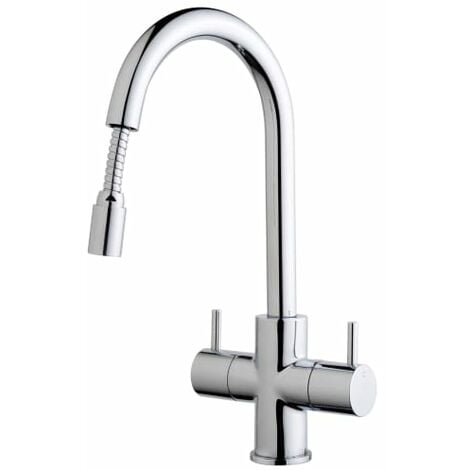 Kisdon Monobloc Pull Out Kitchen Sink Mixer Tap - Chrome